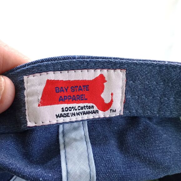 Boston Red Sox Hat Cap Adult Blue Distressed Bay State Apparel 6 Panel - Picture 5 of 6